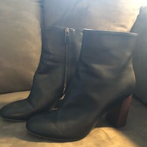 Merona Shoes - Black booties with brown heels Merona Shoes - Black booties with brown heels